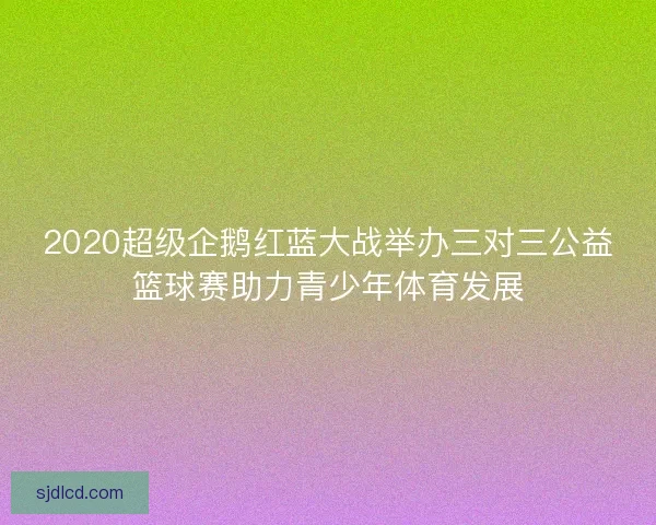 2020超级企鹅红蓝大战举办三对三公益篮球赛助力青少年体育发展